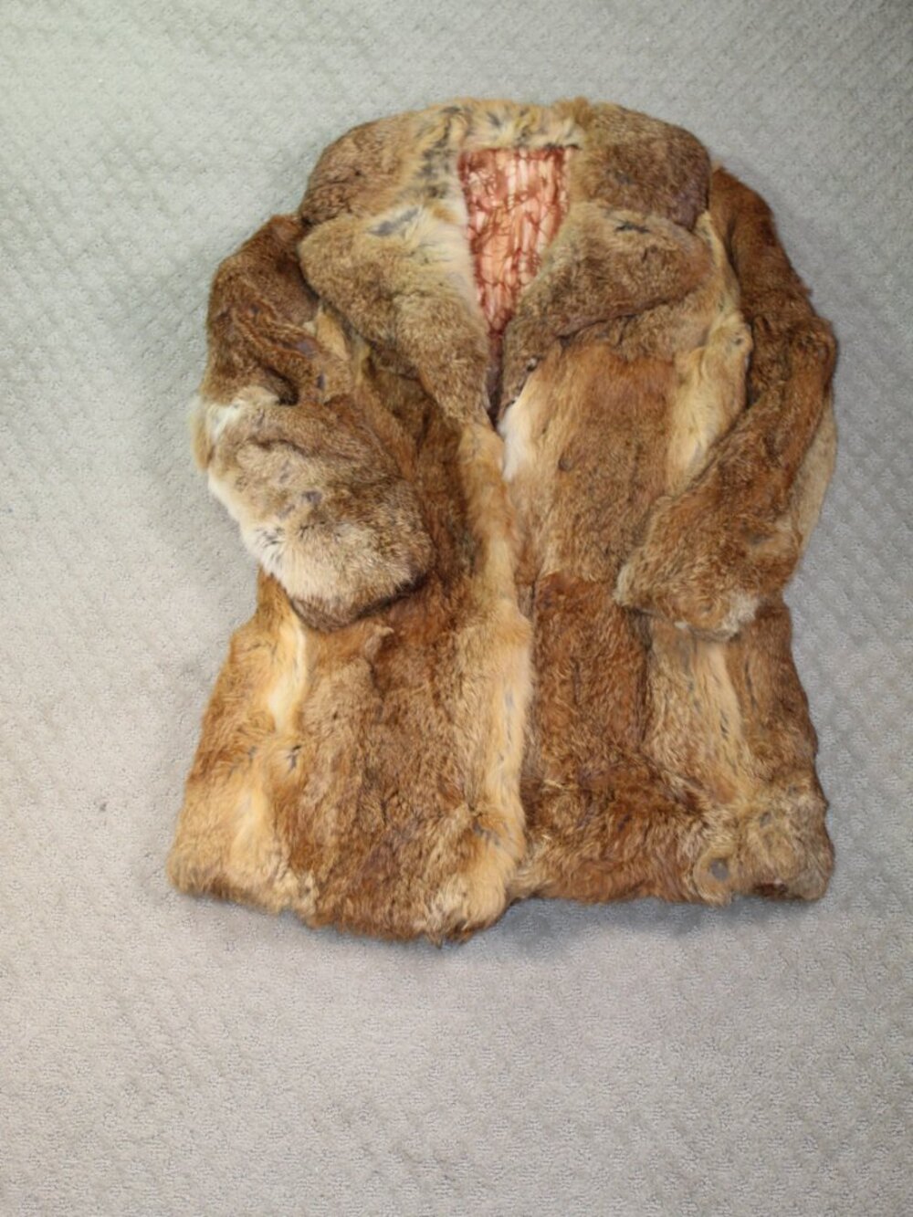 Vintage Women's Size Medium Brown Rabbit Fur Overcoat